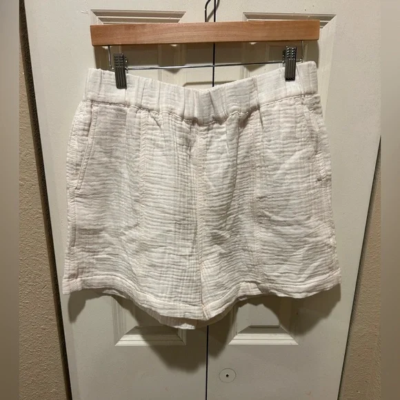 Madewell Easy Pull On Shorts Lightspun In Ivory , size M - Picture 7 of 10